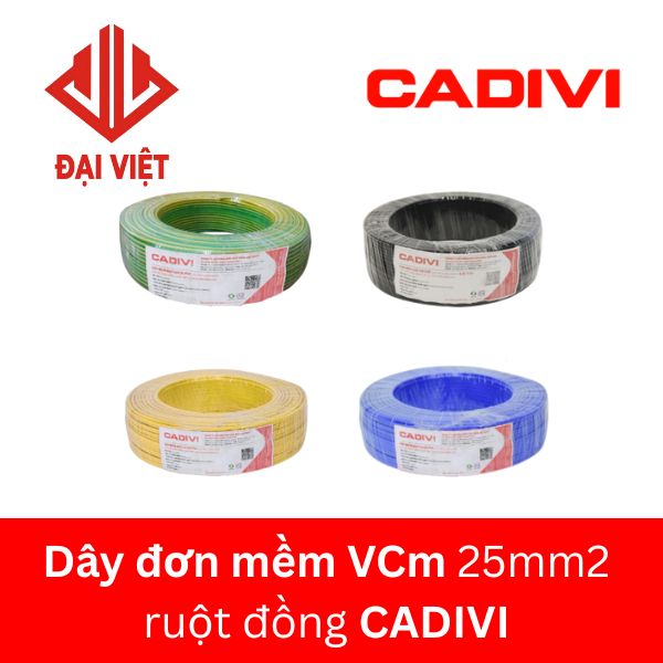Dây đơn mềm VCm 25mm2 CADIVI ruột đồng