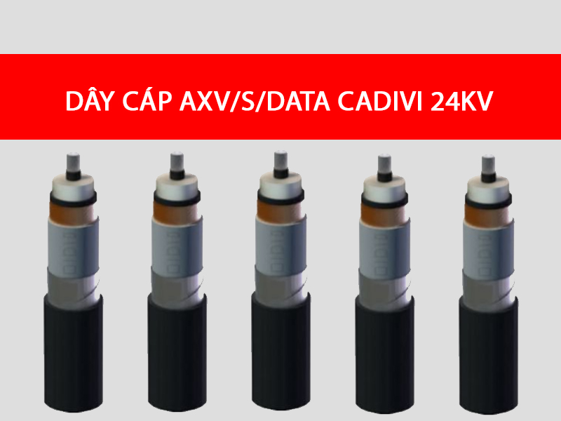 Dây cáp AXV/S/DATA CADIVI 24KV 1 lõi, ruột nhôm, cách điện XLPE, vỏ PVC, lớp băng kim loại bảo vệ