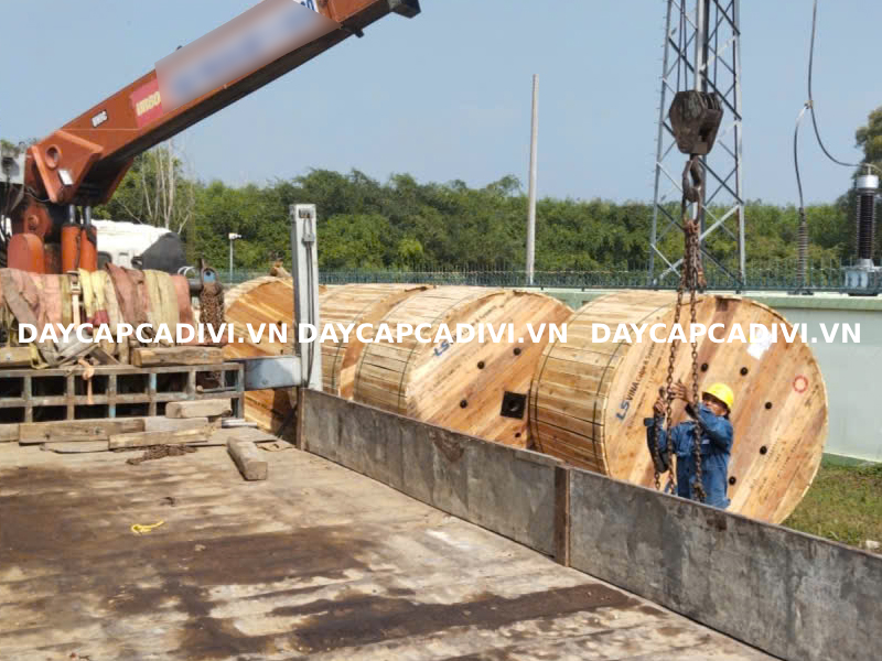 Giao hàng thi công cáp LS dự án Tây Ninh