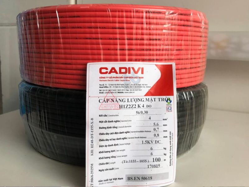 Cáp năng lượng mặt trời CADIVI H1Z2Z2-K