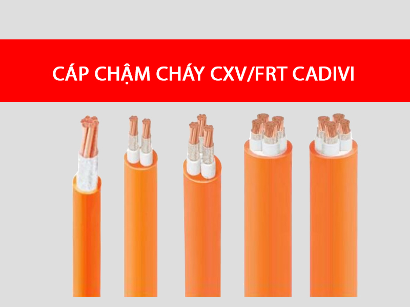 Dây cáp chậm cháy CXV/FRT CADIVI hạ thế, ruột đồng, 1 lõi, 2 lõi, 3 lõi, 4 lõi, 3 pha 1 trung tính