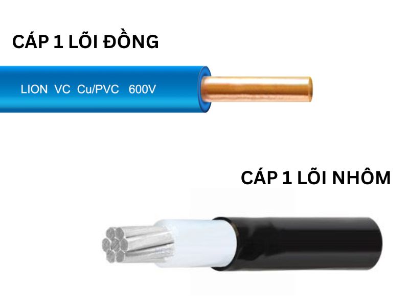 Cáp 1 lõi đồng và cáp 1 lõi nhôm