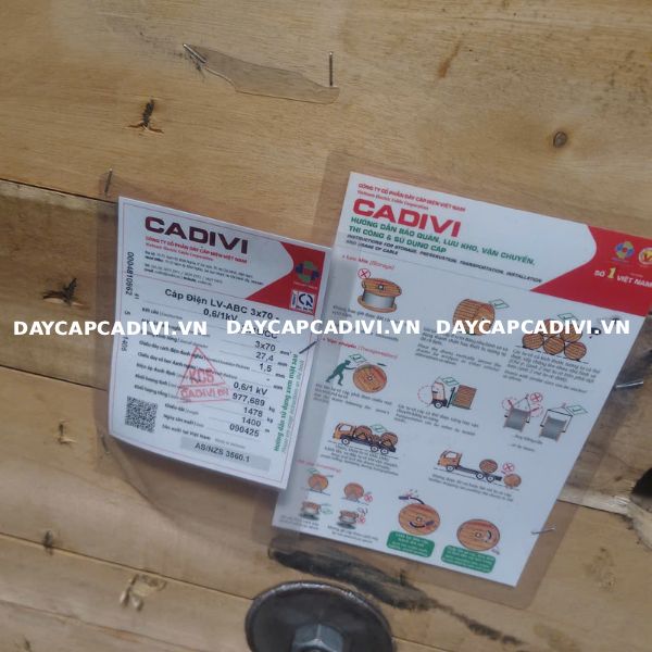 DaycapCADIVI giao hàng cáp nhôm vặn xoắn LV-ABC 3x70 CADIVI khu vực ĐắK Nông