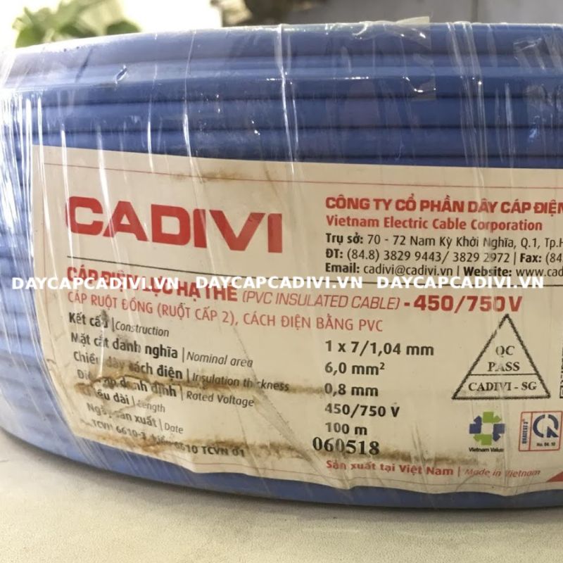 Cáp điện lực hạ thế CADIVI lõi đồng 6mm2