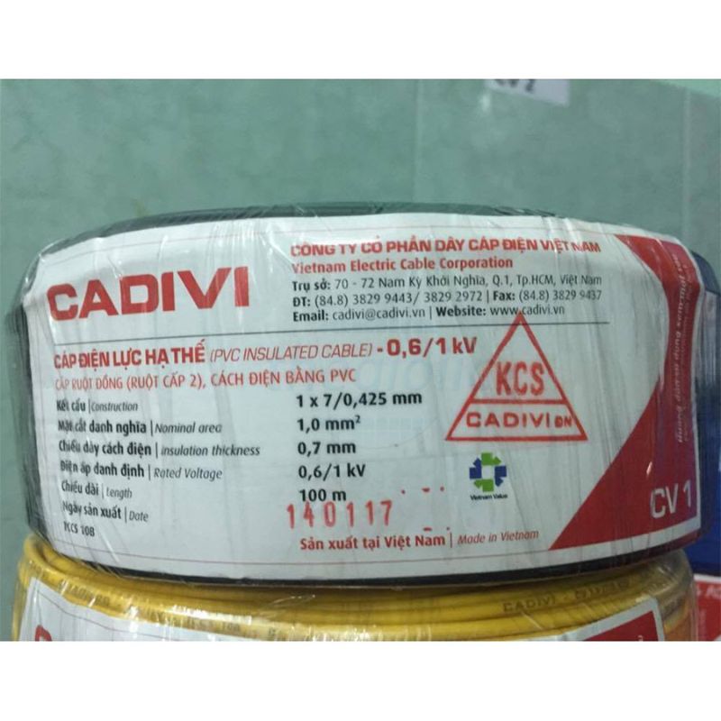 Dây cáp CV 1mm2 CADIVI