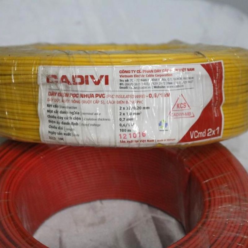 Giá dây điện 1.0mm2 CADIVI mới nhất 2026