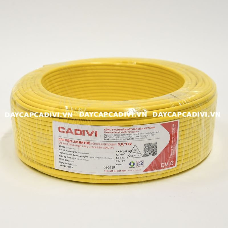 Giá dây điện 6.0mm2 CADIVI mới nhất 2026 Bảng giá & Chiết khấu 35%