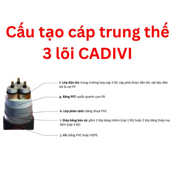 Cấu tạo cáp trung thế 3 lõi CADIVI