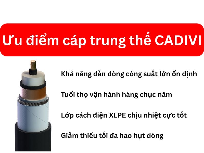 Ưu Điểm Dây Cáp Điện Trung Thế CADIVI