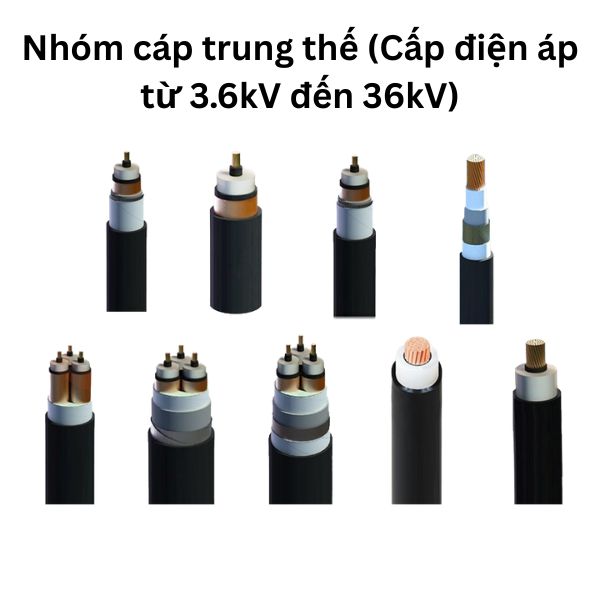 Nhóm cáp trung thế (Cấp điện áp từ 3.6kV đến 36kV)