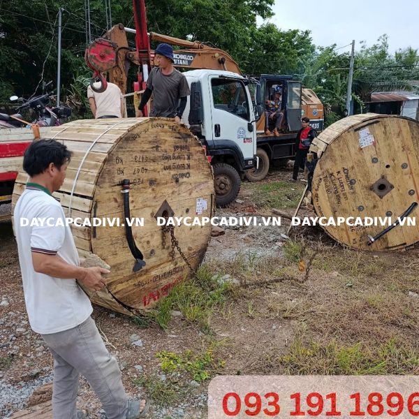 Giao Hàng 2 Cuộn Cáp CXV/DSTA 3x120 + 1x95 CADIVI Dự Án Đồng Nai
