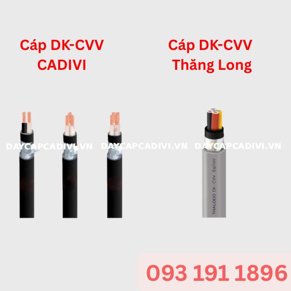 So sánh cáp DK-CVV CADIVI và cáp DK-CVV Thăng Long
