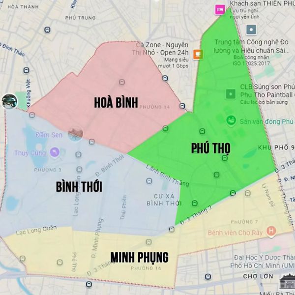 các phường sau sát nhập tại quận 11