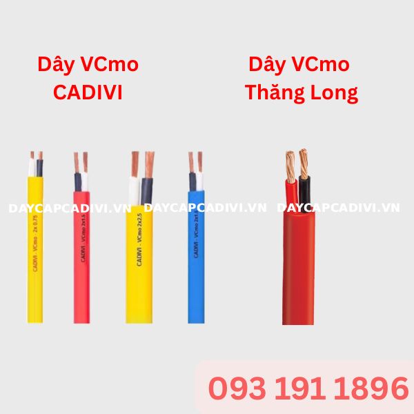 So sánh dây đôi VCmo CADIVI và dây đôi VCmo Thăng Long chi tiết